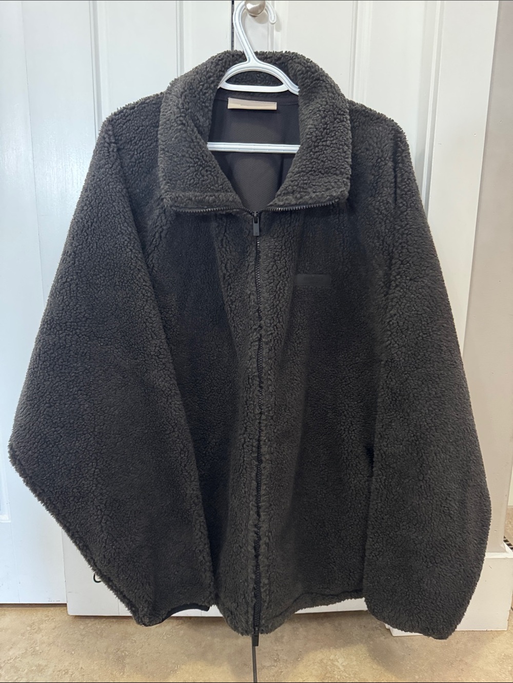 Fear of God Essentials Black Sherpa Jacket